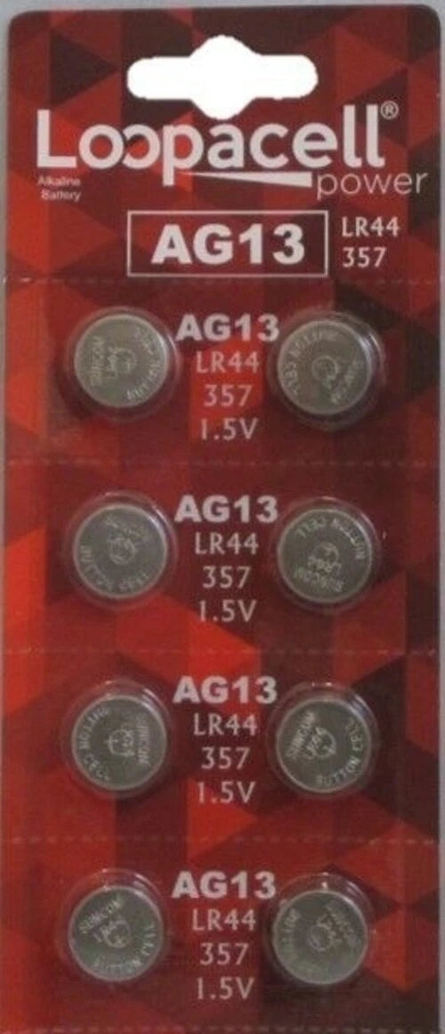 LR44 BATTERY (8 piece) LR44 357 A76 L1154 AG13 357 Alkaline Loopacell Battery