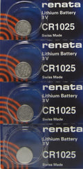4 Genuine Renata CR1025 3v Lithium 1025 Coin Batteries