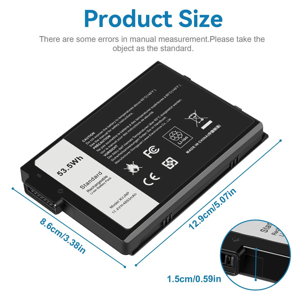 53.5Wh XVJNP Laptop Battery For Dell Latitude 5430 7330 Rugged 6JRCP M0TN3 11.4V