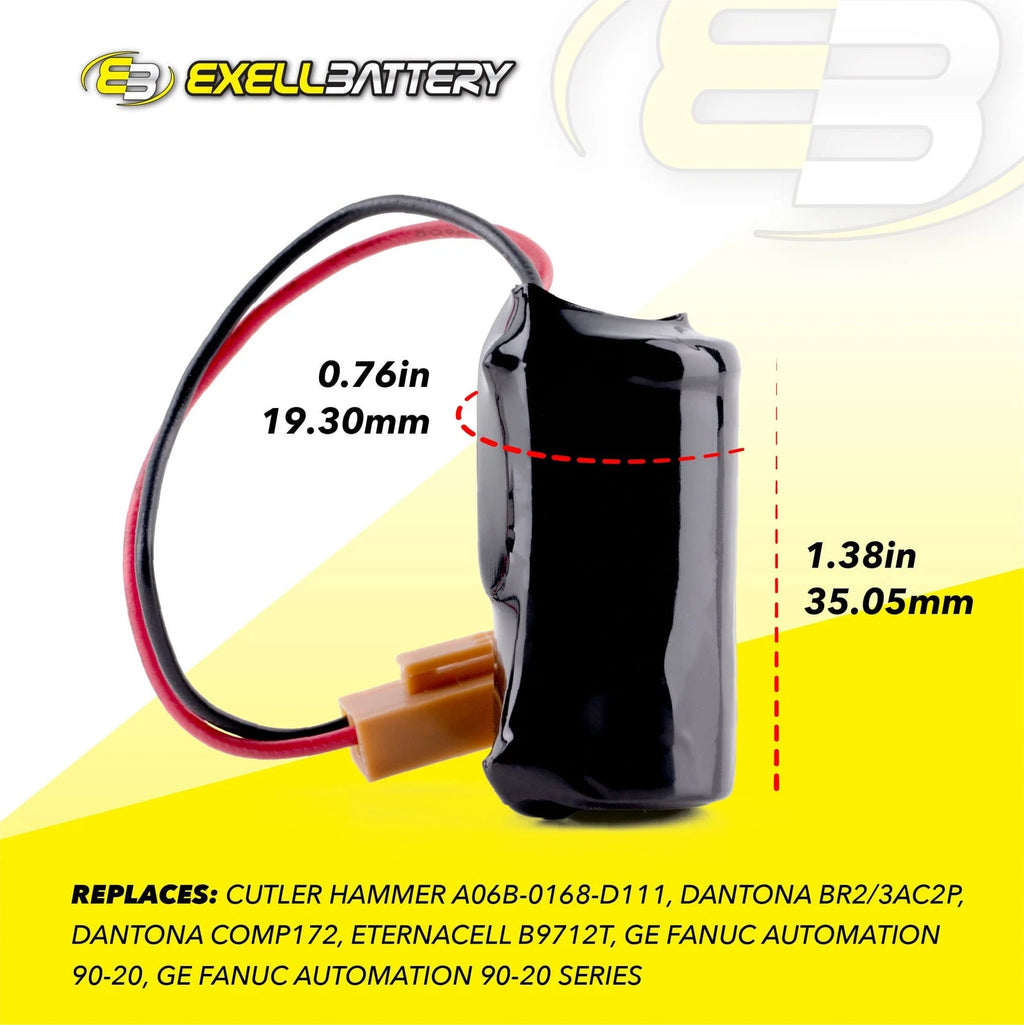 Computer Battery For Cutler Hammer A06B-0168-D111, Ge Fanuc 90-20 90-30 Series