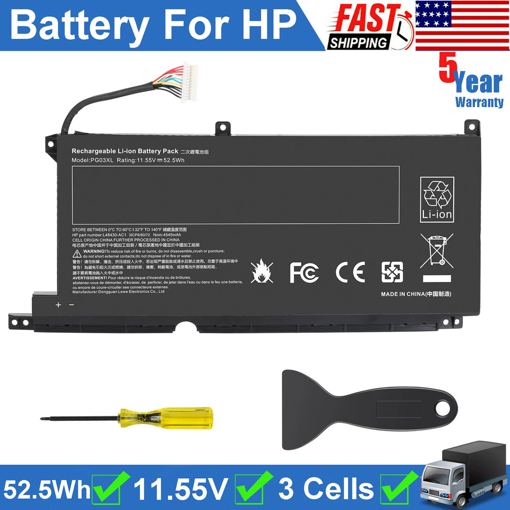 PG03XL Battery for HP Pavilion Gaming 15-DK 15-EC L48430-AC1 L48495-005 Laptop