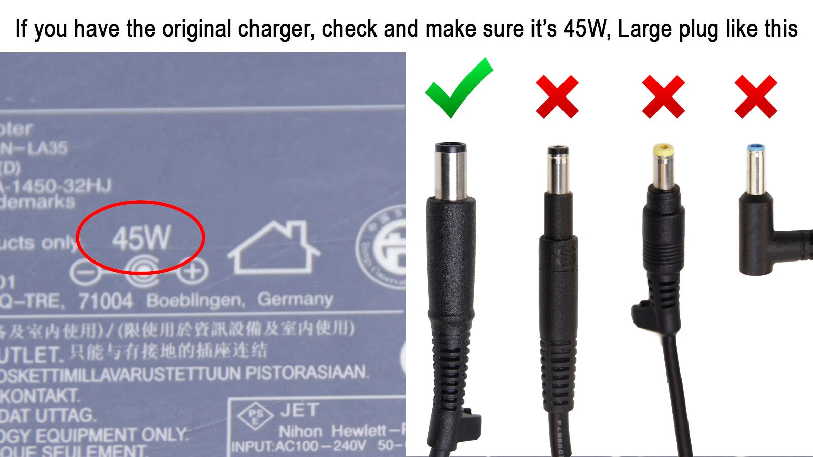Genuine HP ProBook 400 440 g2 AC Charger Power Adapter
