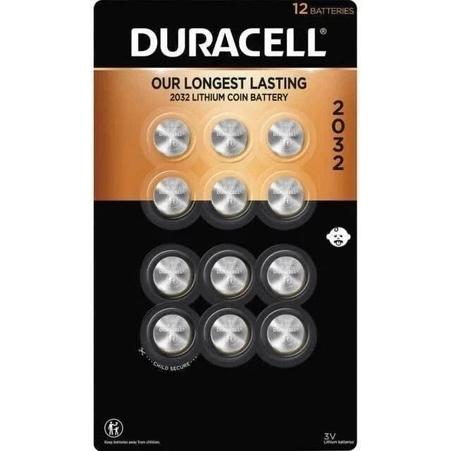 Duracell Lithium 2032 Coin Batteries, 12-Count