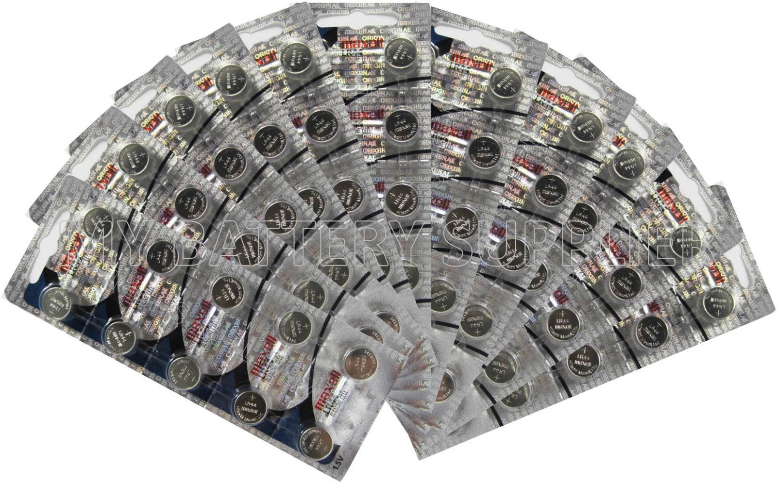 Maxell LR44 - 20 Packs of 10 Batteries Equivalent to L1154 / AG13 / A76 x 200