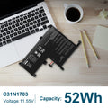 ??C31N1703 Battery 3ICP6/60/72 For Asus Zenbook Flip UX561UA Series 11.55V 52WH