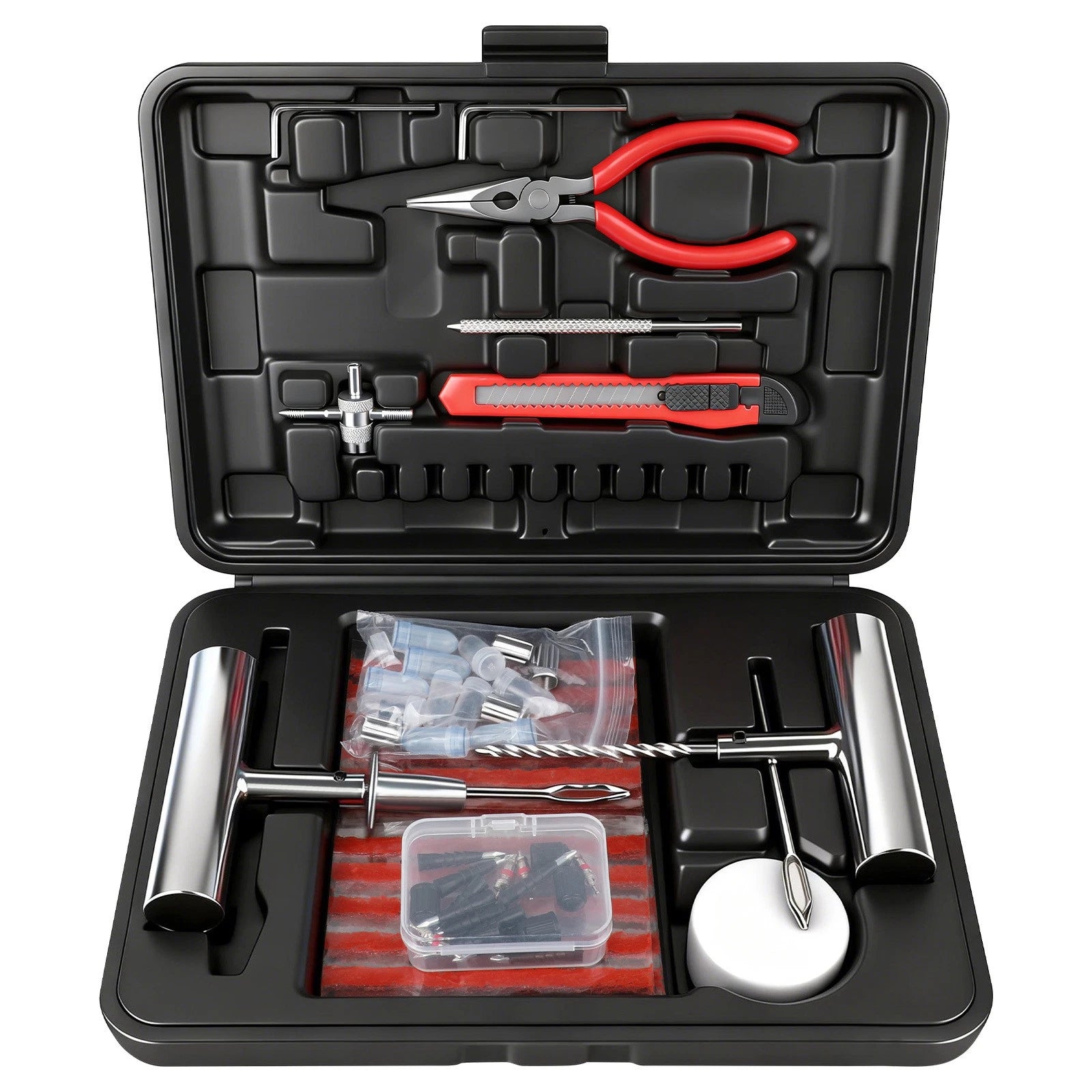 84PCS Heavy Duty Tire Plugs Flat Tire Repair Patch Kit with Vacuum Tool
