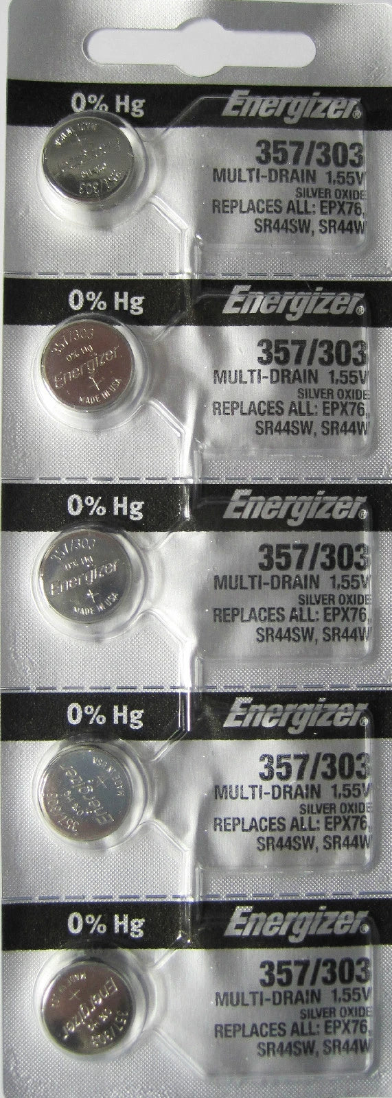 10 Energizer Silver Oxide SR44SW SR44W SR44 1.55V Battery