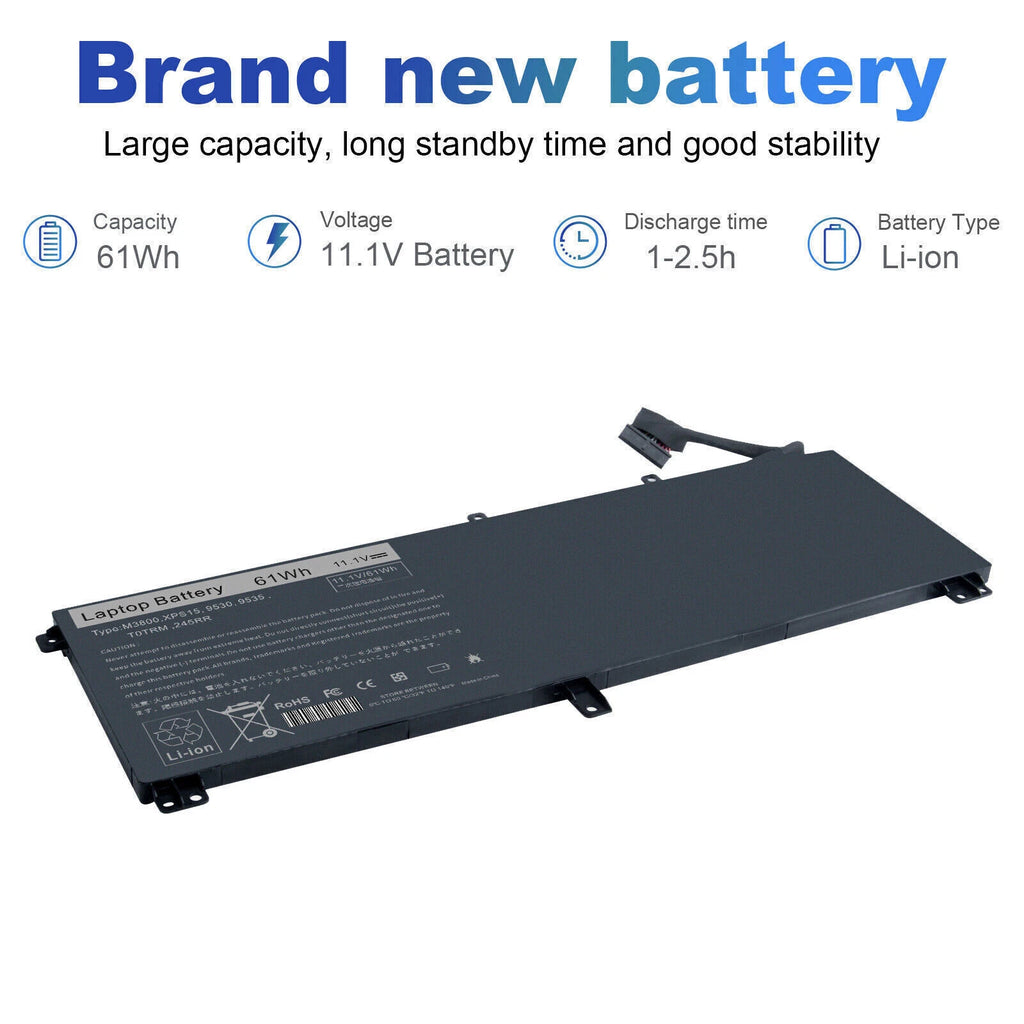 TOTRM Battery For Dell XPS 15 9530 9535 Precision M3800 245RR H76MV 7D1WJ T0TRM