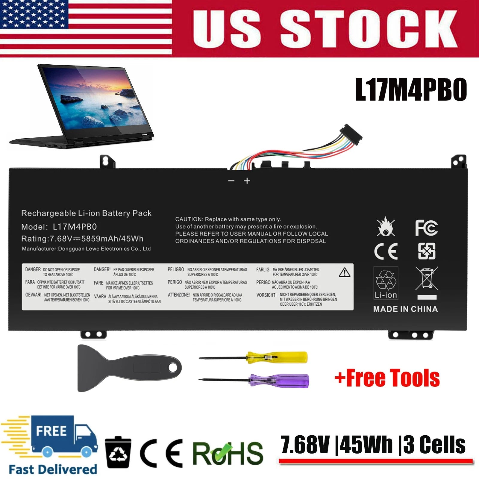 L17C4PB0 L17M4PB0 Battery for Flex 6-14IKB 6-14ARR,IdeaPad 530S-14IKB 530S-15IKB