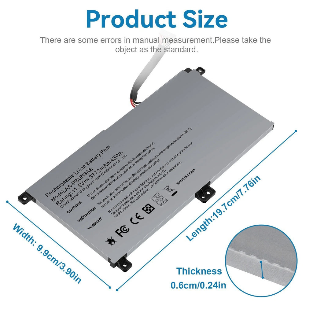 ??Battery AA-PBUN3AB For Samsung NP530E5M NP300E4M 7 Spin NP740U AA-PBUN3QB 43Wh