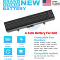 6 Cell X284G Battery For Dell Inspiron 1525 1526 1440 1545 1546 1750 GW240 RN873