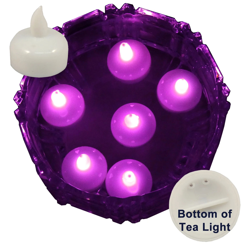 6 Flameless Floating LED tealight Candle Battery operated Pink tea lights NEW