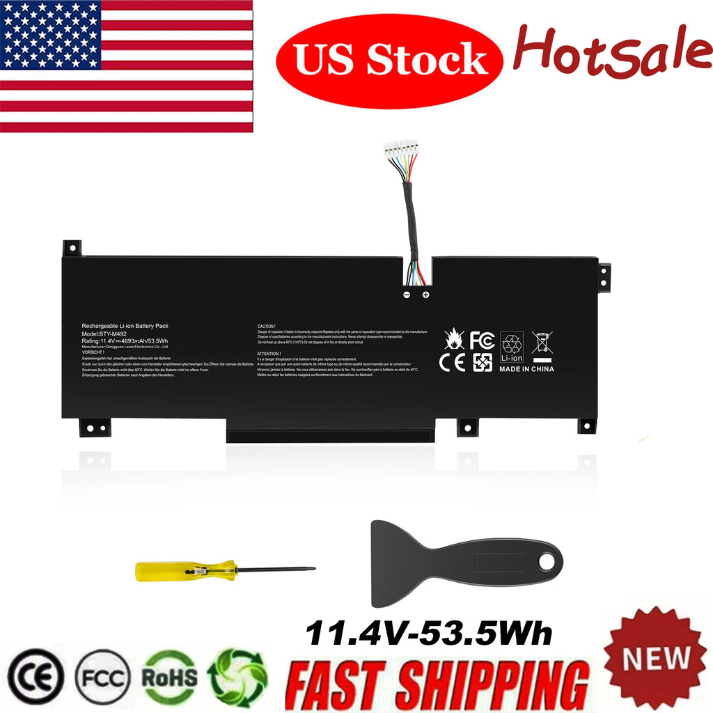 BTY-M492 Battery For MSI Pulse GL66 GL76 Katana GF66 Sword 15 A11U WF66 53.5Wh