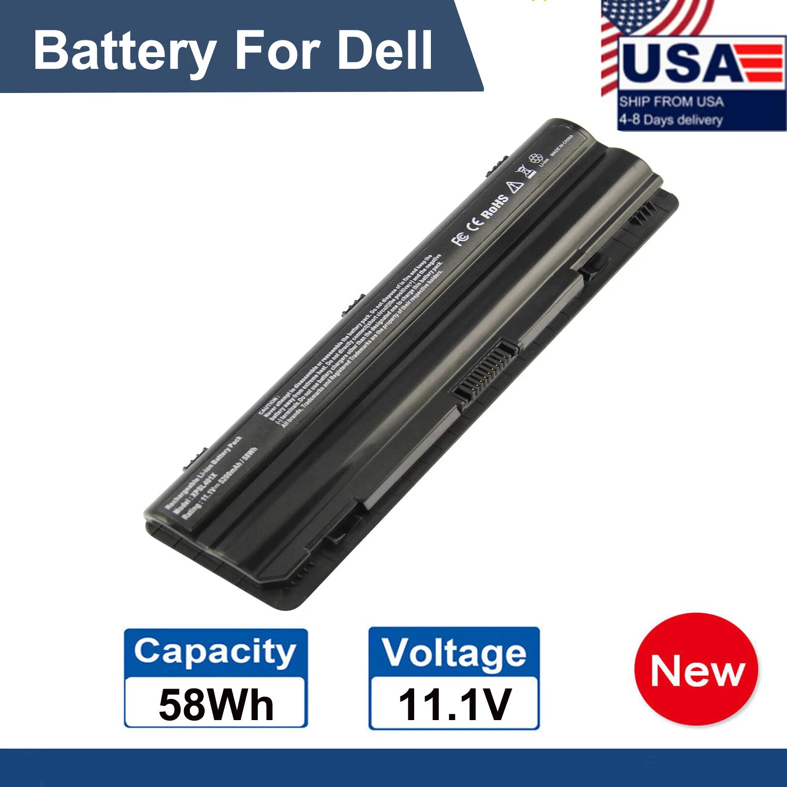 Battery for Dell XPS 14 15 17 Series L502x L701x L702x JWPHF 312-1127 58Wh NEW