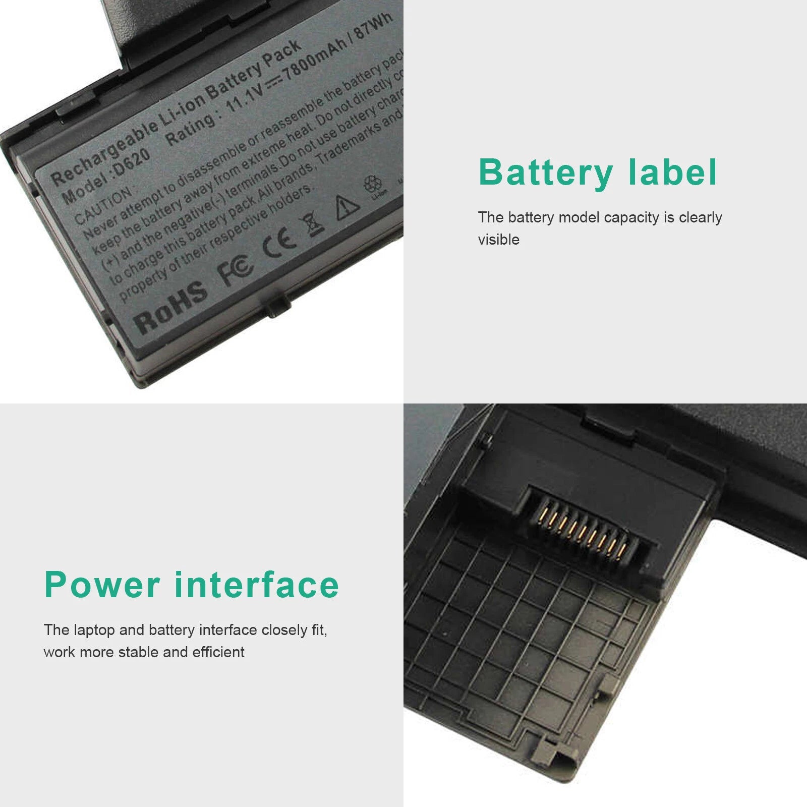 ?D620 Battery for Dell Latitude D630 D631 D640 Precision M2300 Series 6/9 Cells