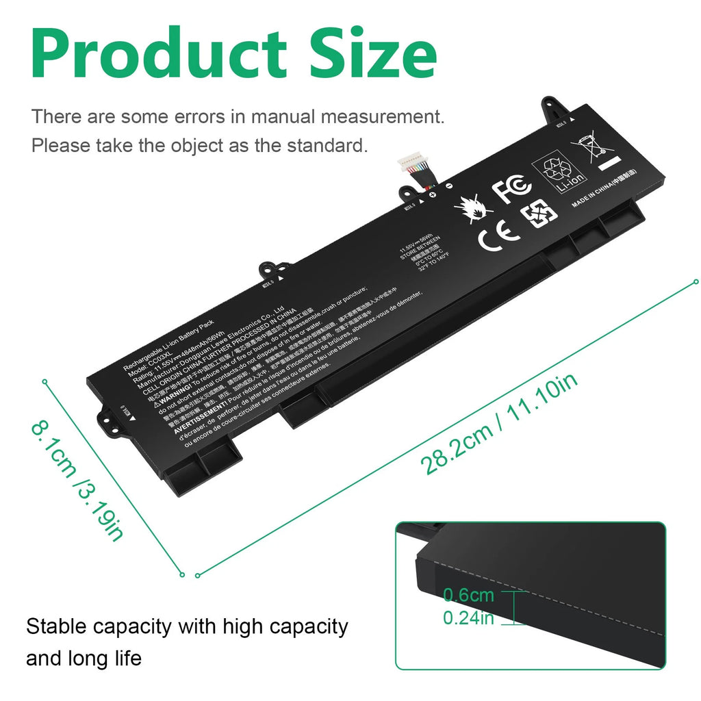 ??CC03XL BATTERY FOR HP ELITEBOOK 850 855 ZBook Firefly 15 G7 G8 L77991-005 56Wh