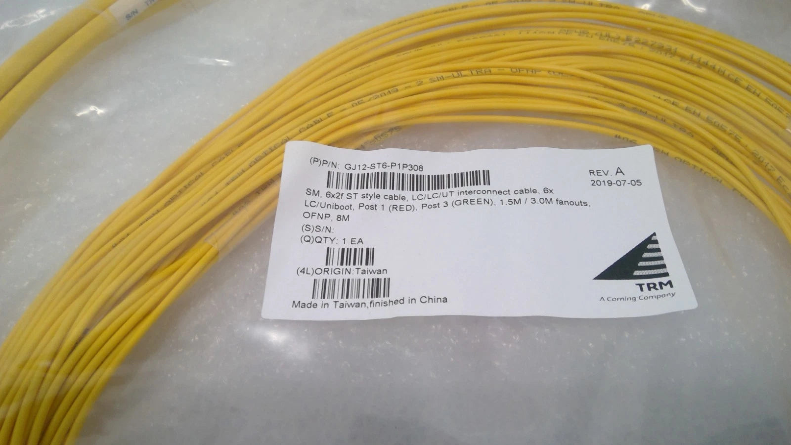 New TRM 6x LC/Uniboot SingleMode 6x2f Cable LC/LC/UT 1.5M/3M Fanouts OFNP*7M-10M