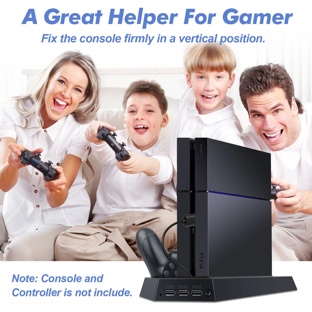 Cooling Fan For PS4 Stand Vertical Dual Controller Charger Charging Station Dock