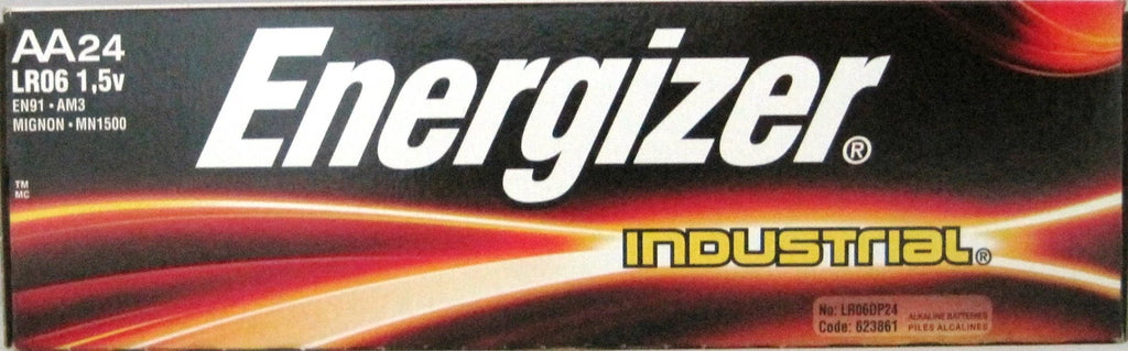 24 Pk New Energizer Industrial AA Batteries Exp 2023 With Free Holder!