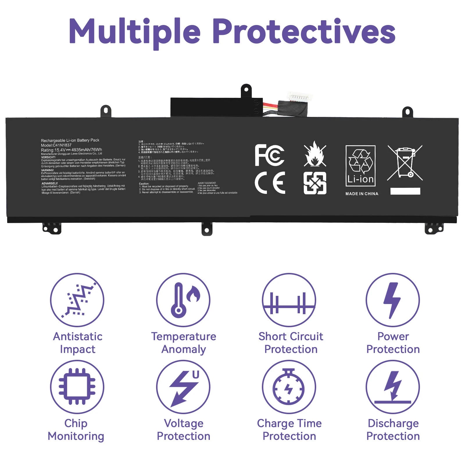 Battery C41N1837 For ASUS ROG Zephyrus GU502G GU502GV GA502DU GX502GV 76Wh
