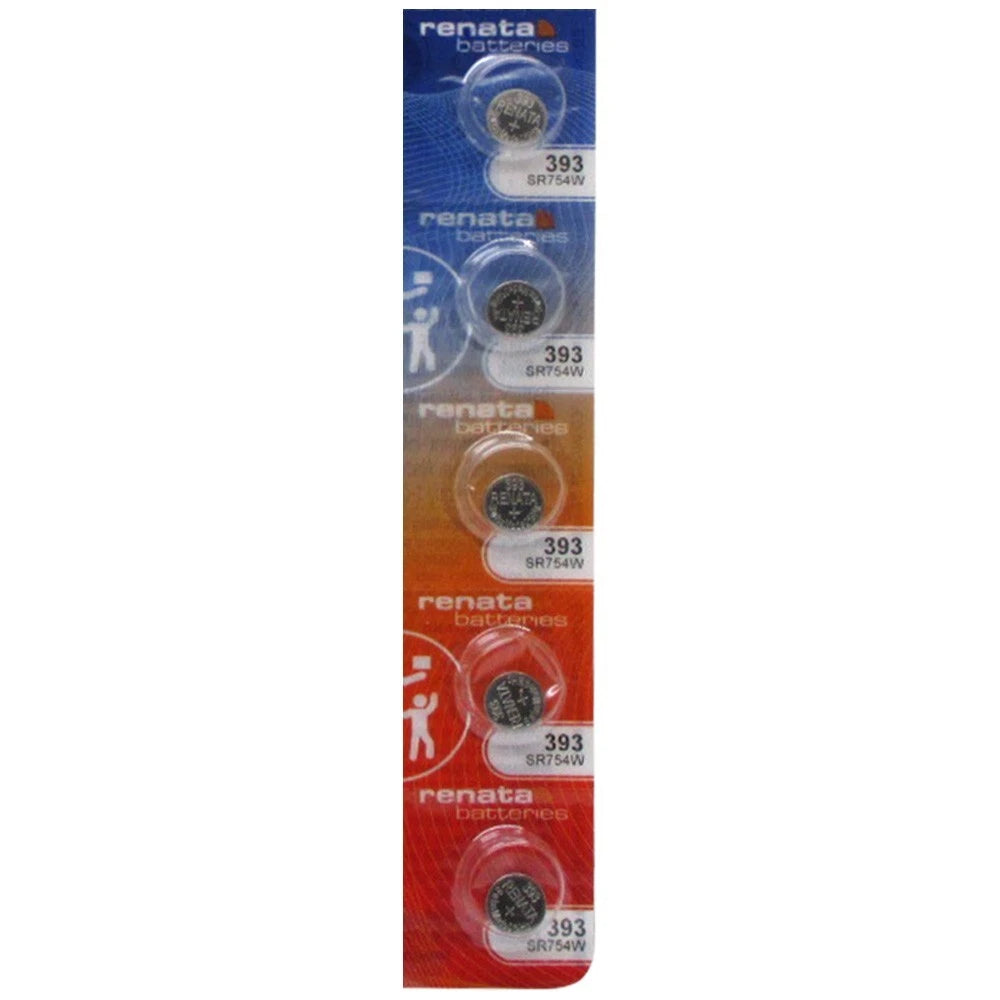 5 Pcs 393 Renata Mercury Free Silver Oxide Watch Battery SR48W