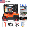 12V 5Ton Car Electric Hydraulic Floor Jack Tire Inflator Pump LED Flashlight US