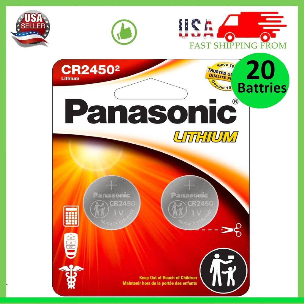 20 x Fresh New Panasonic CR2450 CR 2450 3v LITHIUM Coin Cell Battery Exp. 2035