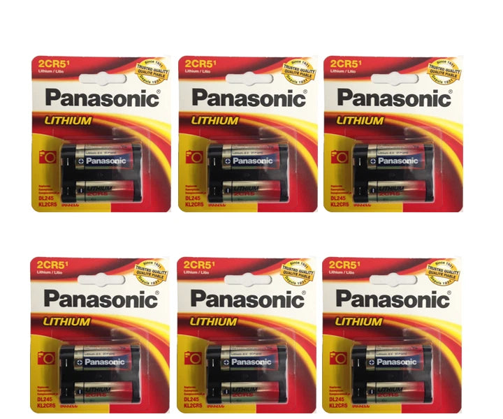 6 x Panasonic 2CR5 Lithium Batteries for Canon EOS, 750, EOS 850, EOS RT, EOS 10
