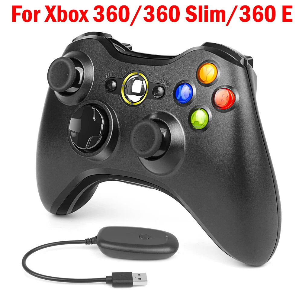 Wired Wireless Controller GamePad For Microsoft Xbox 360/Slim/PC & Battery Pack