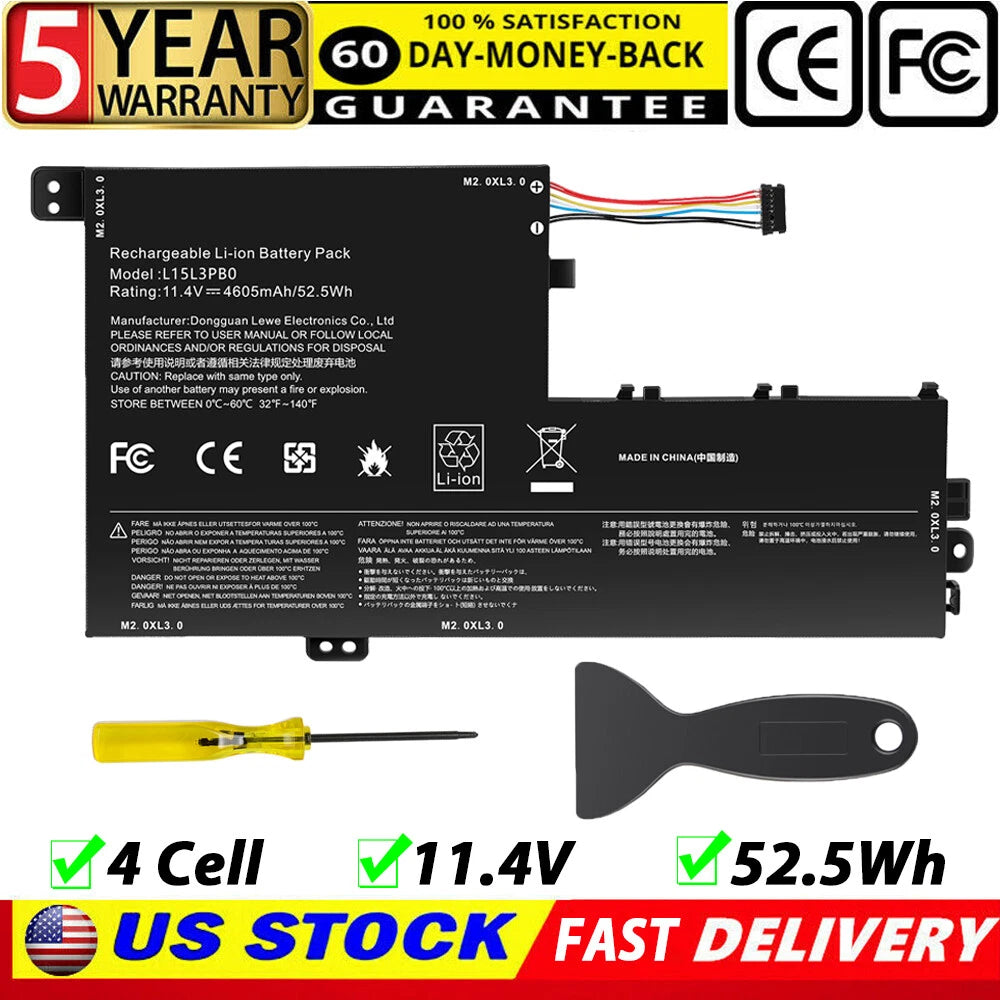L15L3PB0 L15M3PB0 Battery for Lenovo Flex 5 1470 1570 IdeaPad 320S-14IKB 52.5Wh