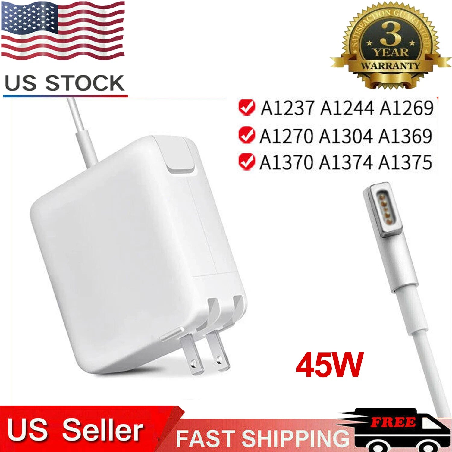 L-tip 45W AC Adapter Laptop Charger for Apple MacBook Air 11" 13" 2009 2010 2011