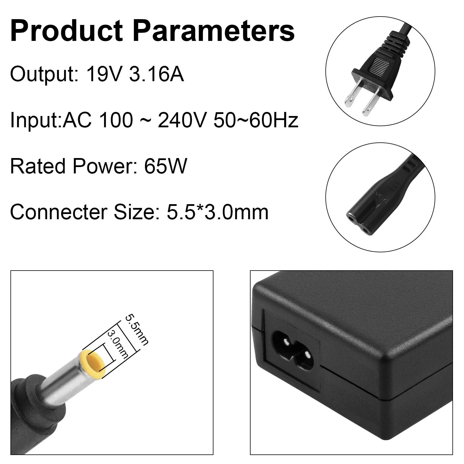 60W AC Adapter Charger For Samsung NP510R5E-A01UB NP510R5E-A02UB NP520U4C-A01UB