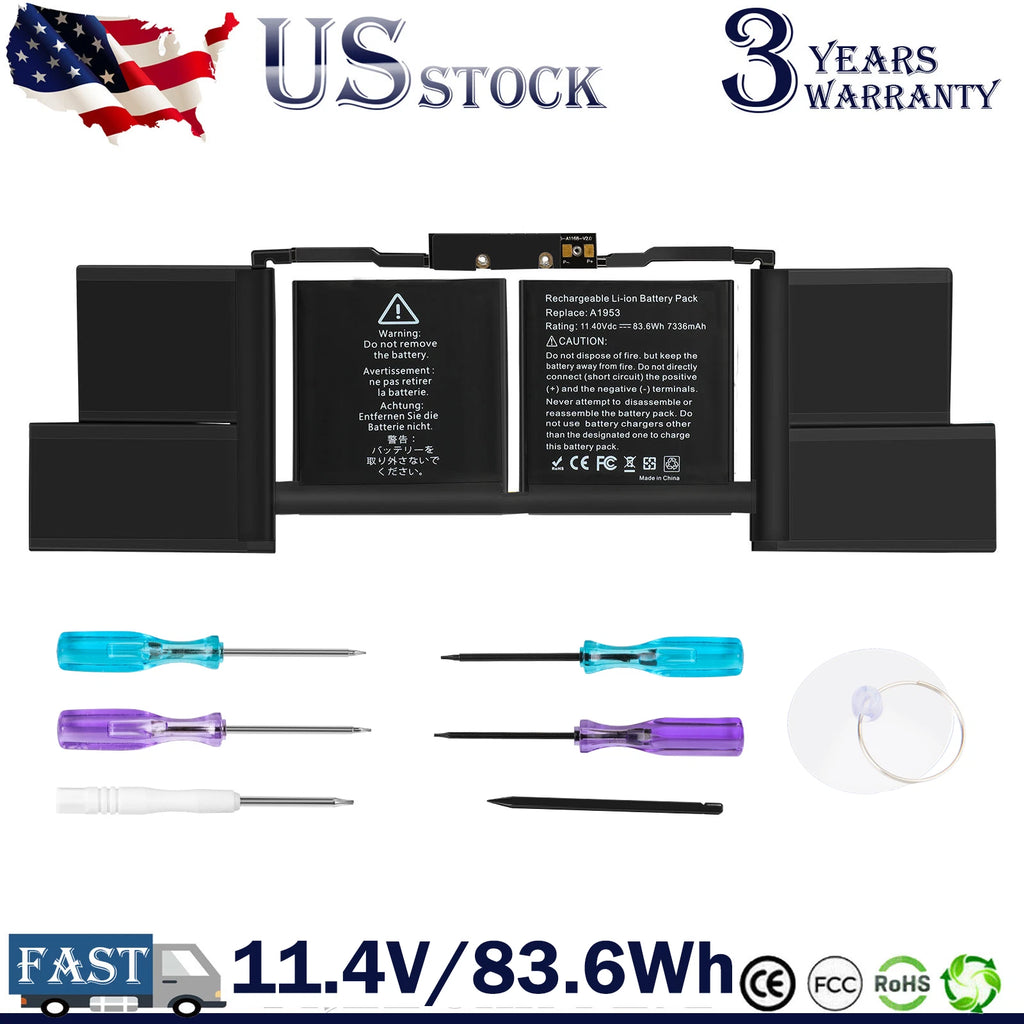 A1990 A1953 Battery for MacBook Pro 15" Touch Bar EMC 3215 3359 Mid 2018 2019