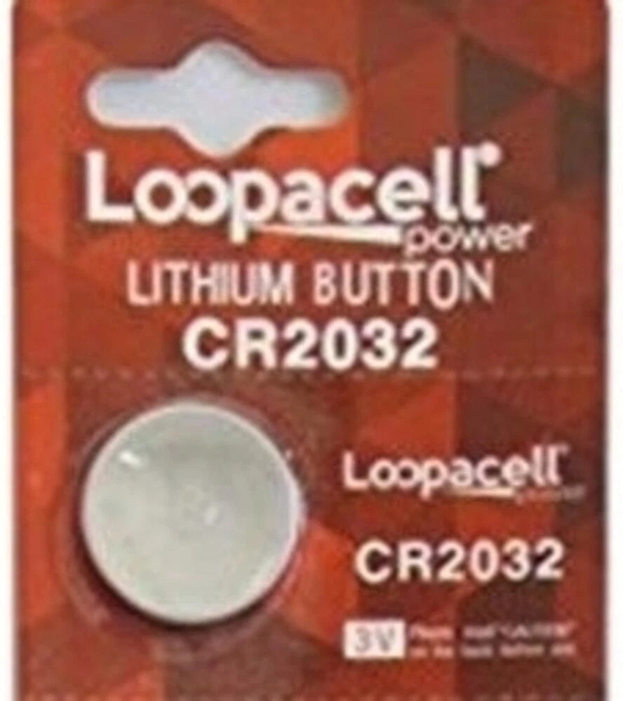CR2032 Lithium Battery 3V Button Cell Battery - Carded Loopacell Brand