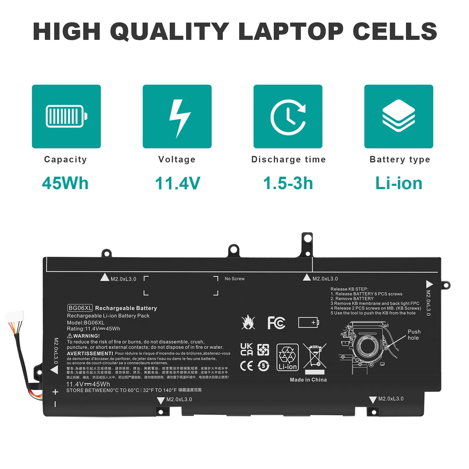 BG06XL Battery for HP EliteBook Folio 1040 G3 804175-181 BG06045XL HSTNN-IB6Z