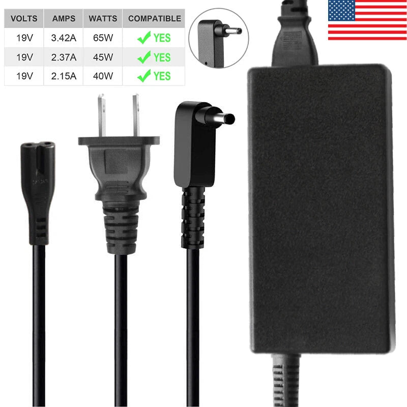 65W Laptop Charger Power Cord AC Adapter For Acer Chromebook ASC720 N15Q9 N5Q9