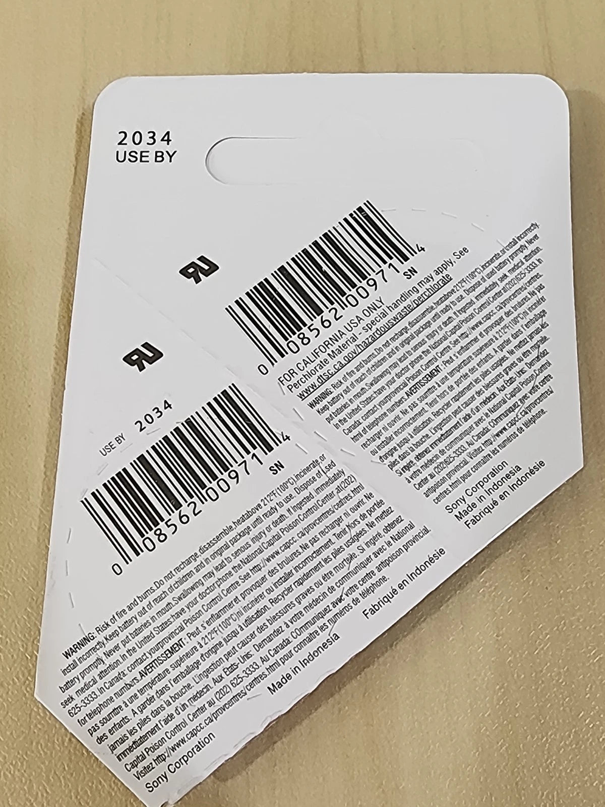 2 pc Sony CR2450 3V Lithium Coin Battery Sony CR 2450 (Expire 2034)