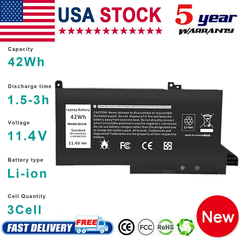 DJ1J0 Battery For DELL Latitude 12 7000 7280 7480 PGFX4 9W9MX 451-BBZL