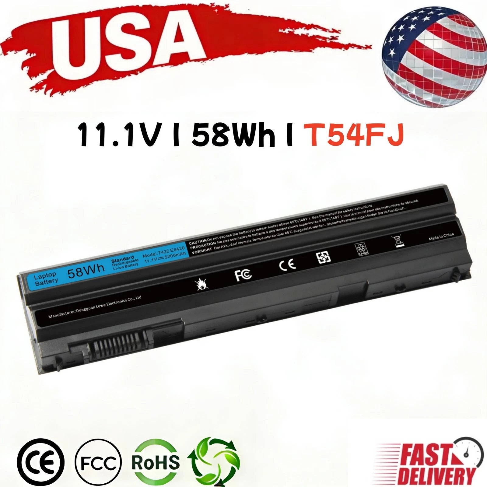 ?LOT 58WH T54FJ Laptop Battery for Latitude E6440 E6430 E6420 Inspiron 4420 4520