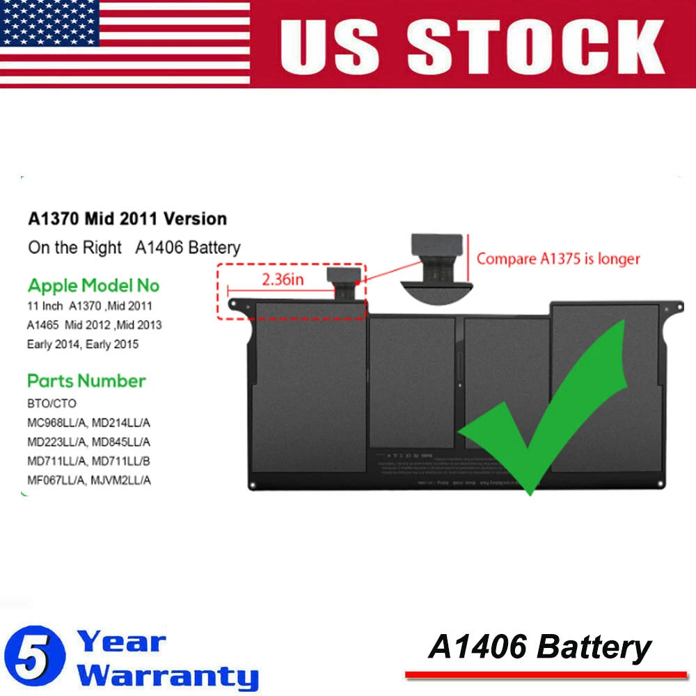 ?A1406 A1495 Battery for Apple MacBook Air 11 inch A1370 mid-2011 A1465 mid-2013