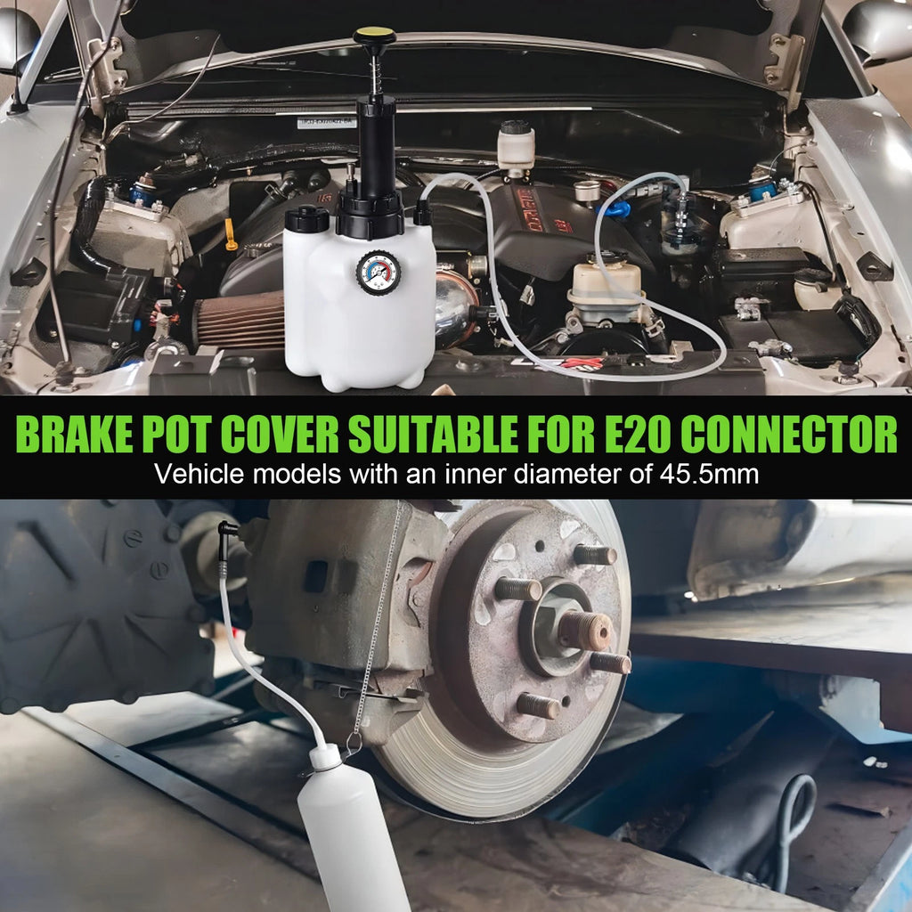 3L + 1L Capacity Manual Brake Clutch Bleeder Fluid Tool Power Bleeding Kit US