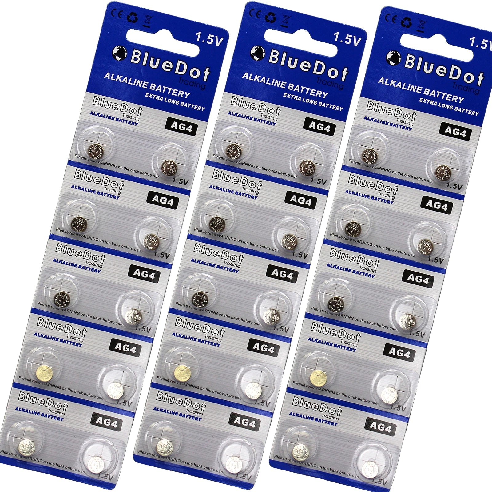 30 Pk AG4 LR626 377 376 G4A LR66 L626 GP7 BlueDot Alkaline Button Cell Battery