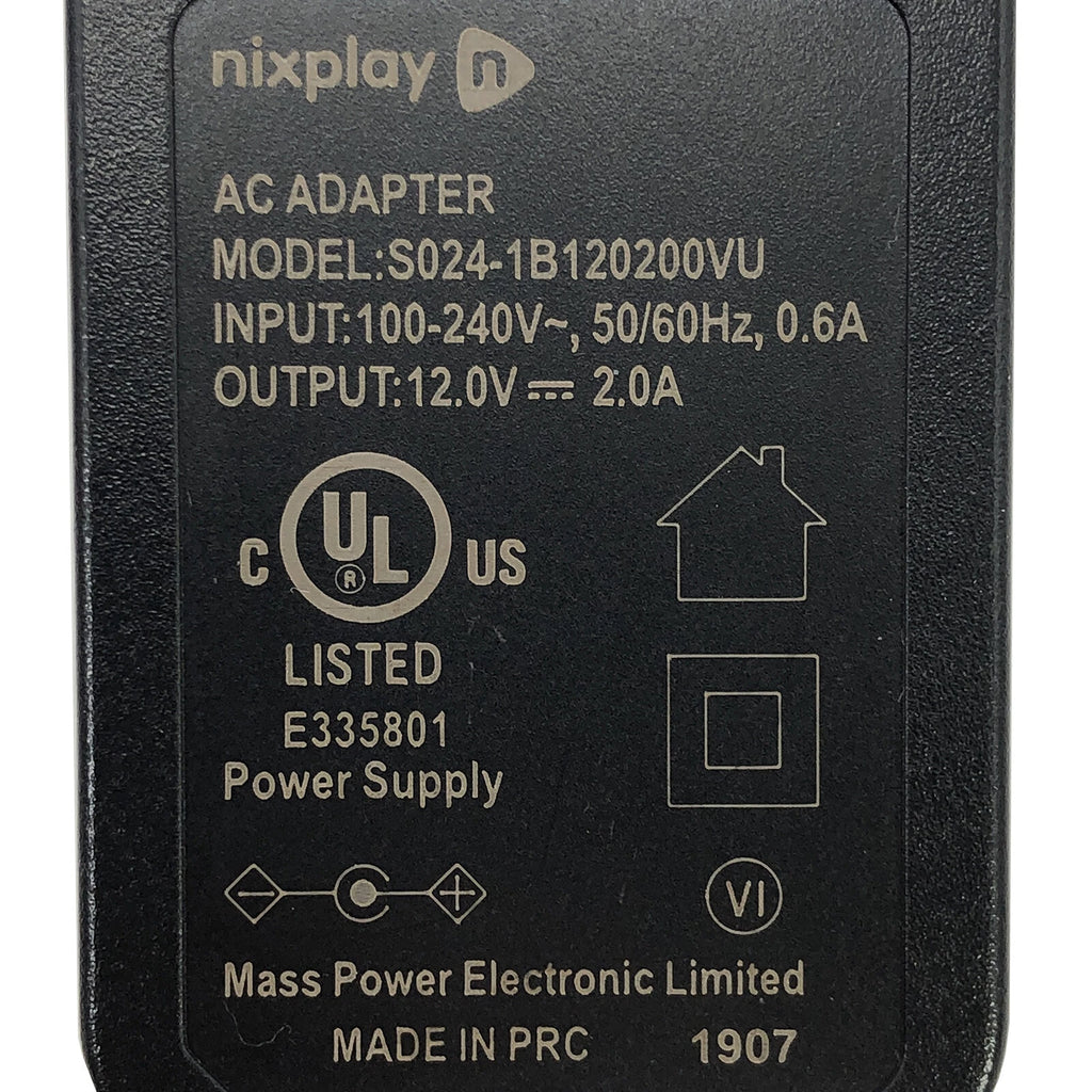 New Original Nixplay S024-1B120200VU Wall Power Supply Adapter 12V 2A Charger