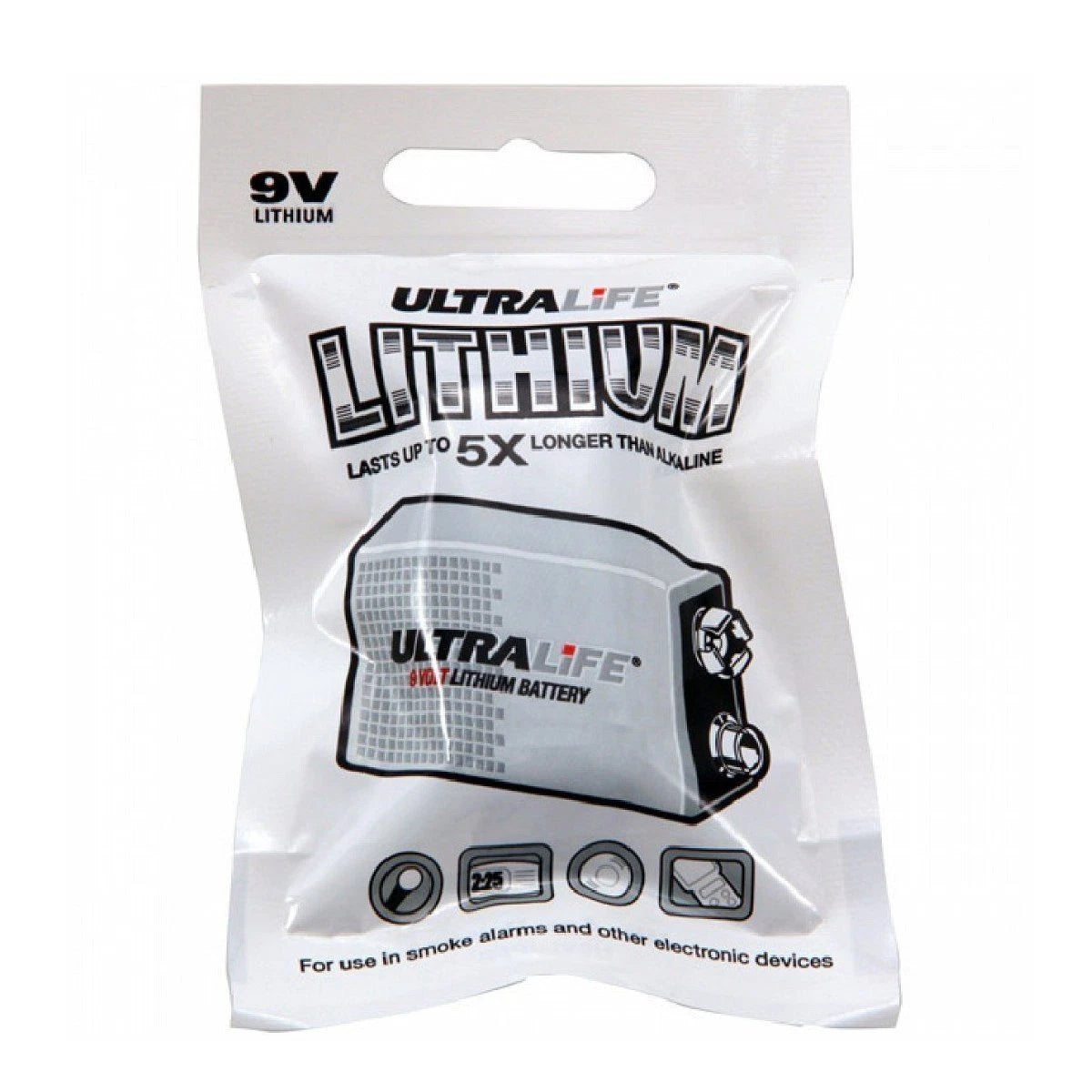 Ultralife 9V Lithium Battery Foil Pack, EXPIRES 2020
