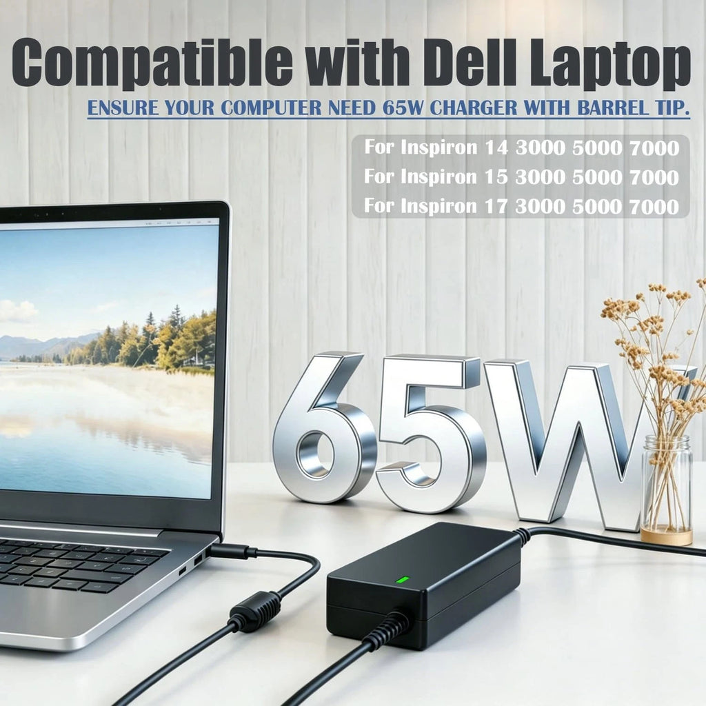 For Dell 65W AC Power Adapter LA65NS2-01 09RN2C 098R6C HA65NS5-00 DA65NM111-00