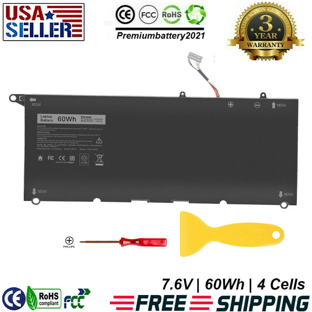 For Dell XPS 13 9360,XPS 13-9360-D1605G Series 7.6V-60Wh Battery PW23Y RNP72 US