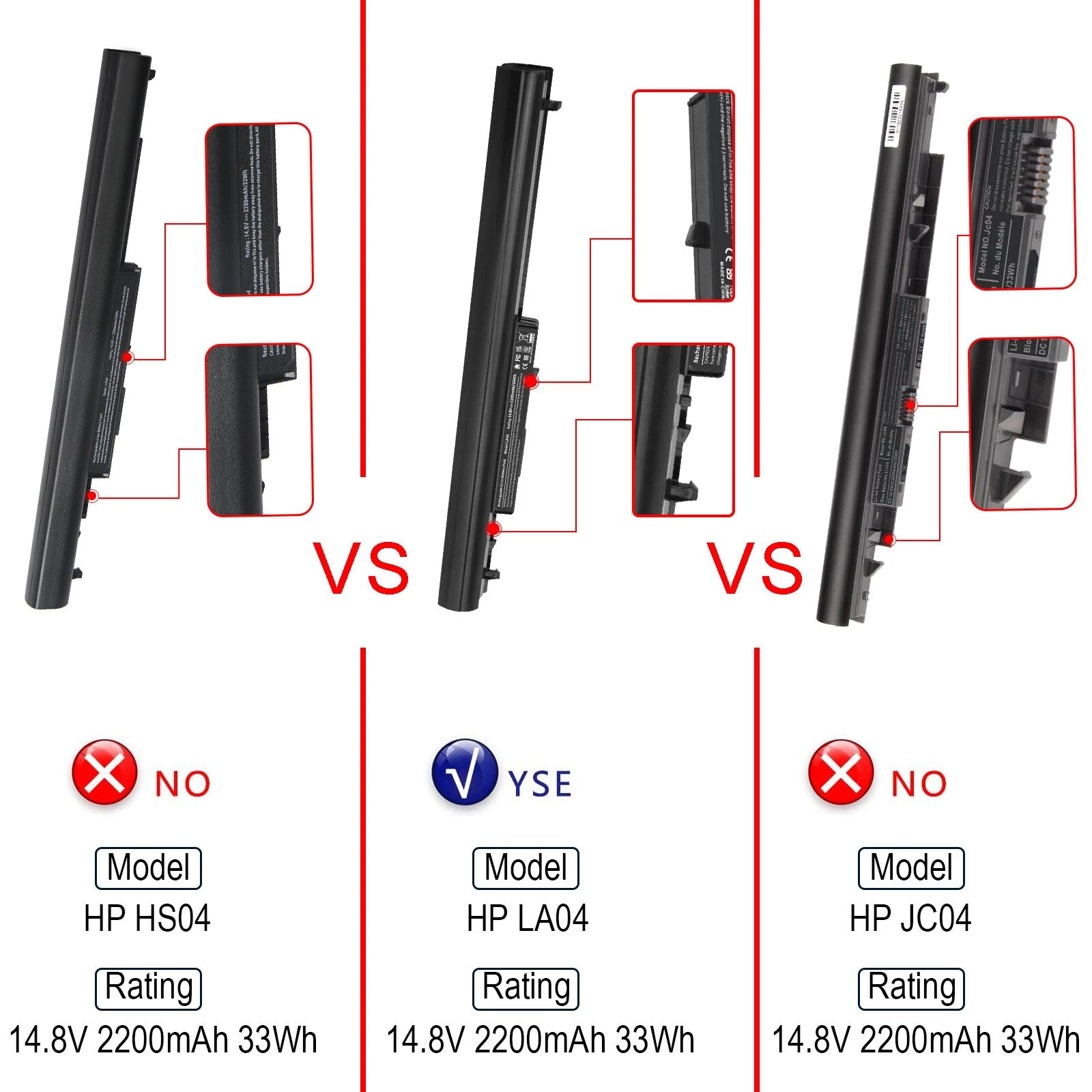 LA04 Battery For HP 728460-001 776622-001 752237-001 15-1272wm 15-F010DX 41Wh