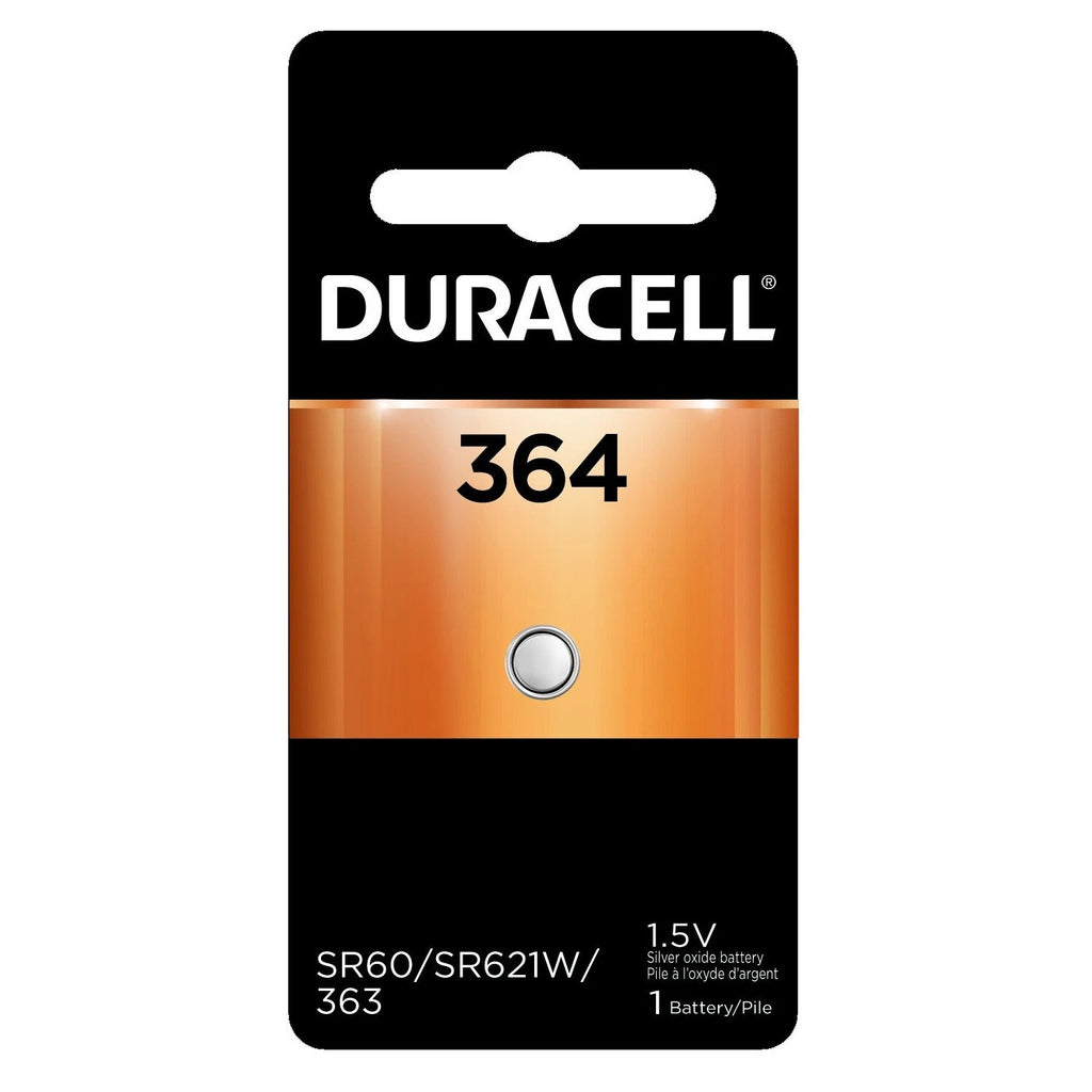 1 x 364 Duracell Silver Oxide Battery (AG1, SR60, D364, SP364, V364, SR621)