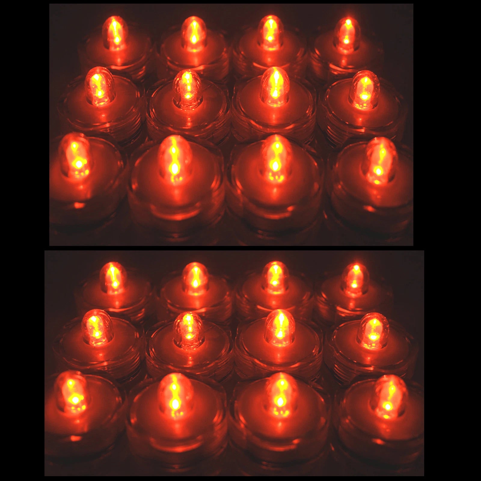 24 pc set ORANGE Jack-O-Lantern Pumpkin LED Battery Tea Light~HALLOWEEN~ FREE SH