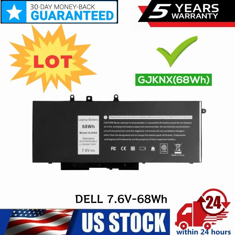 ?Lot GJKNX Battery For Dell Latitude 5480 5580 5280 5490 5491 5580 5590 5591